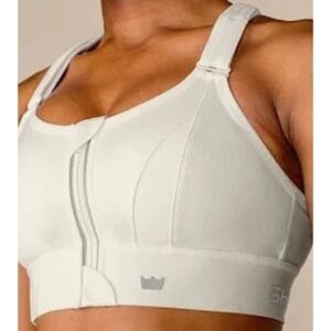 Shefit ultimate high impact sports bra white fully adjustable women's size 3luxe